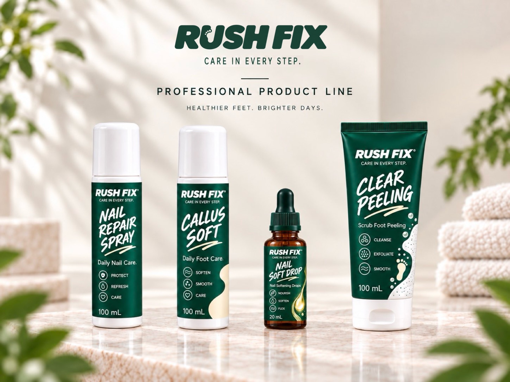 NAIL REPAIR SPRAY, CALLUS SOFT, NAIL SOFT DROP, CLEAR PEELING 4종 단체컷